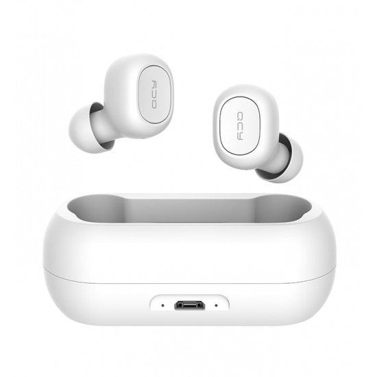 QCY T1C TWS WHITE True Wireless Earbuds 5.0 Bluetooth Headphones 80hrs