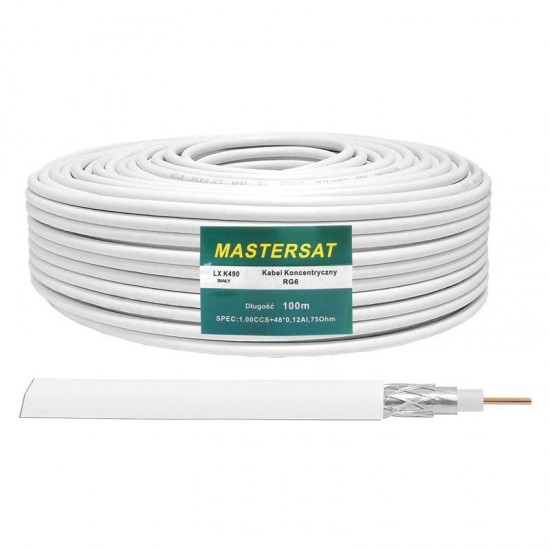 Kαλώδιο RG6 CCS 48x coaxial oμοαξονικό 100m Mastersat Kαλώδιο RG6 CCS 48x coaxial oμοαξονικό 100m Mastersat