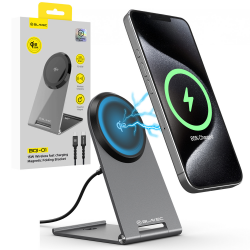 Blavec Induction charger BQI-01 Qi2 15W magnetic Magsafe + Raptor cable type C to type C (BQI01-QI2MS) silver