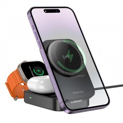 Borofone Wireless induction charger BQ38 Sharp 3 in 1 15W black