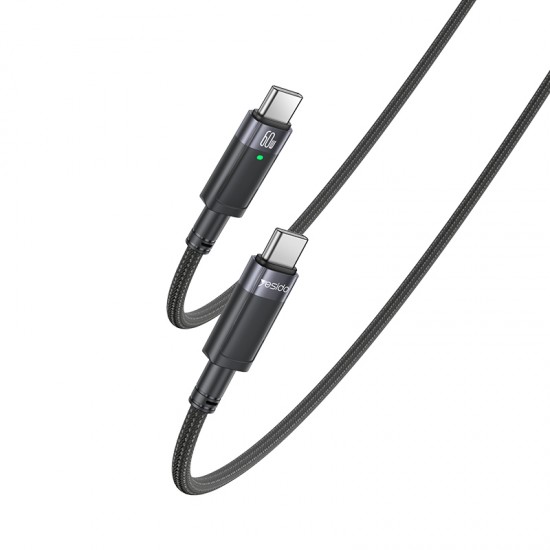 Yesido Cable CA160 braided - Type C to Type C - PD 60W 1,2 metres black
