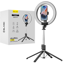 Blavec Selfie Ring lamp Aura LED Ring P-55 25cm tripod + remote control + 2,3 metres (RLP55-TRB23) black