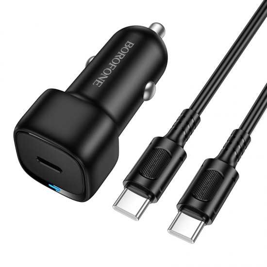 Borofone Car charger BZ34A Cloud - Type C - PD 20W with Type C to Type C black