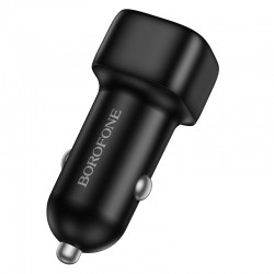 Borofone Car charger BZ34B Cloud - USB + Type C - QC 3.0 PD 38W black