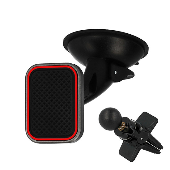 Car holder - TXR - MAGNETIC / 2 mounts: on the glass and air vent / with a red frame Car holder - TXR - MAGNETIC / 2 mounts: on the glass and air vent / with a red frame