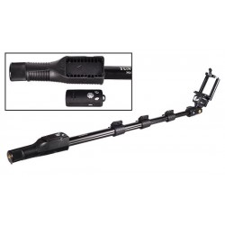 Selfie Stick - PROFESSIONAL - with Detachable Bluetooth Remote Control in handle - Type 5 BLACK Selfie Stick - PROFESSIONAL - with Detachable Bluetooth Remote Control in handle - Type 5 BLACK