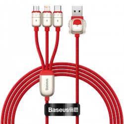 Baseus Cable Year of the Tiger 3 in 1 - USB to Type C, Lightning, Micro USB - 3,5A 1,2 metres (CASX010009) red Baseus Cable Year of the Tiger 3 in 1 - USB to Type C, Lightning, Micro USB - 3,5A 1,2 metres (CASX010009) red