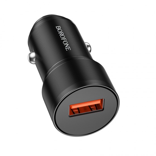 Borofone Car charger BZ19A Wisdom - USB - QC 3.0 18W black Borofone Car charger BZ19A Wisdom - USB - QC 3.0 18W black