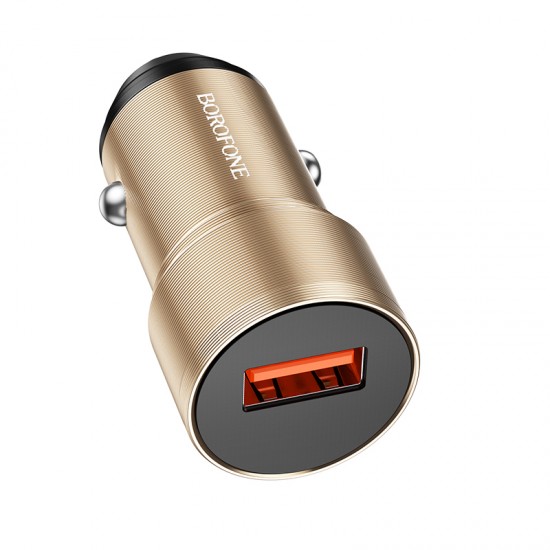 Borofone Car charger BZ19A Wisdom - USB - QC 3.0 18W gold Borofone Car charger BZ19A Wisdom - USB - QC 3.0 18W gold