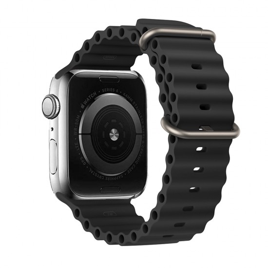 Silicone loop for Apple Watch 42/44/45/49 design 1 black Silicone loop for Apple Watch 42/44/45/49 design 1 black