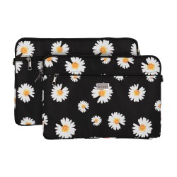 Wonder Sleeve Laptop 13-14 inches black daisies