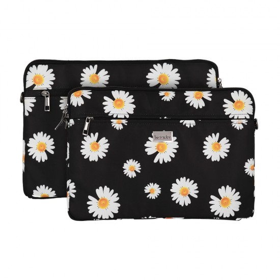 Wonder Sleeve Laptop 13-14 inches black daisies