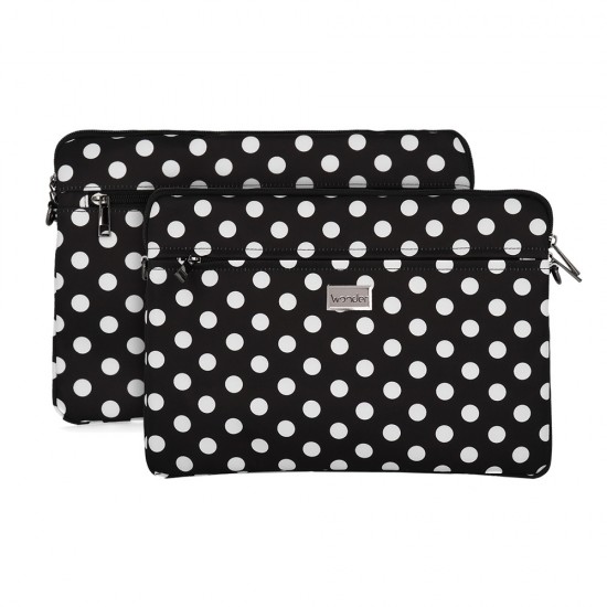 Wonder Sleeve Laptop 13-14 inches black polka-dot