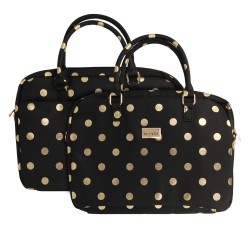 Wonder Briefcase Laptop 13-14 inches gold polka-dot