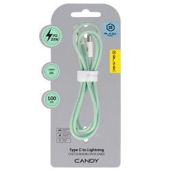 Blavec Cable Candy braided - Type C to Lightning - PD 20W 2,4A 1 metre Apple CarPlay (CCA-CL24GN10) green