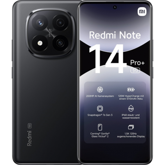 XIAOMI REDMI NOTE 14 PRO + 5G 512GB ROM/12GB RAM MIDNIGHT BLACK EU XIAOMI REDMI NOTE 14 PRO + 5G 512GB ROM/12GB RAM MIDNIGHT BLACK EU