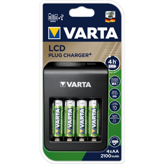 VARTA 57687101441 LCD PLUG CHARGER + 4X56706