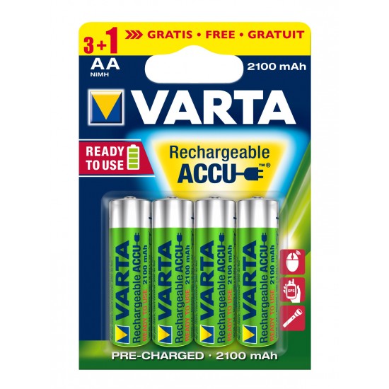 VARTA ΕΠΑΝΑΦΟΡΤΙΖΟΜΕΝΗ 2100mAh συσκ.4 AA